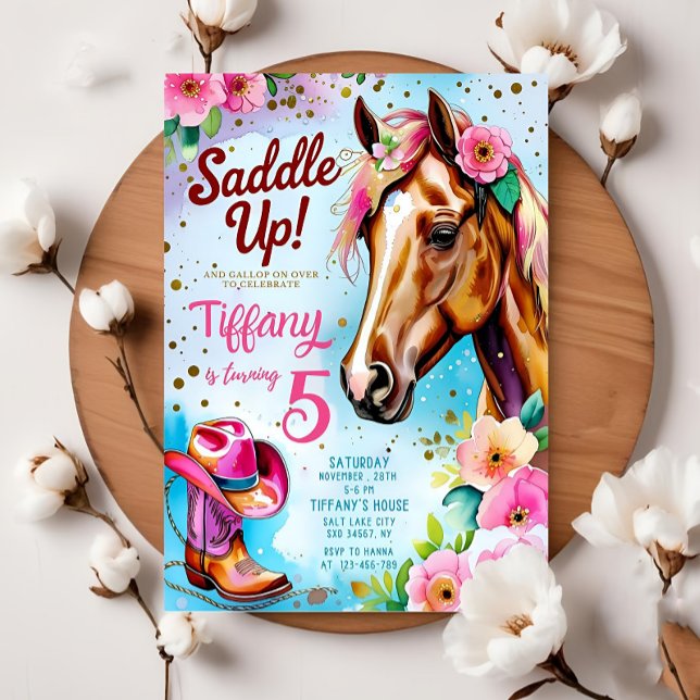 Editable Cowgirl Birthday Invitation Template Girl (Creator Uploaded)