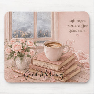 Editable Cozy Book Lover Desk Mat Mouse Pad