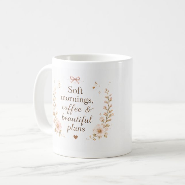 Editable Cozy Piano Morning Mug (Front Left)