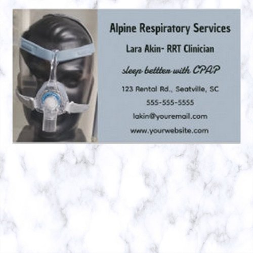 Editable CPAP Respiratory Services Business Card
