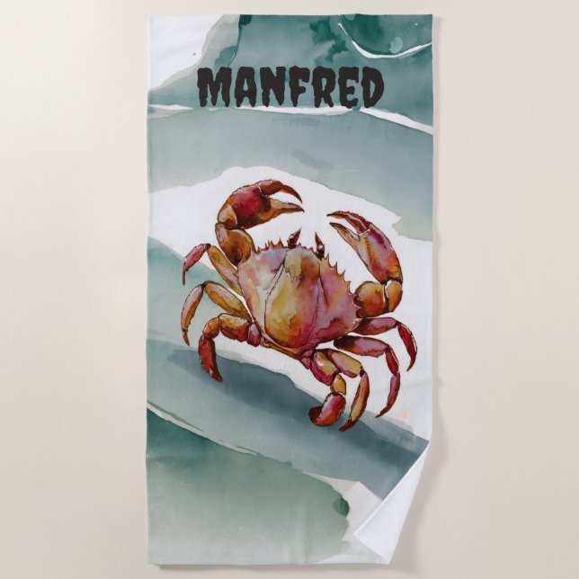 Editable Crab Beach Towel (Front)
