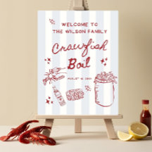 Editable Crawfish Boil Party Welcome Sign, Seafood