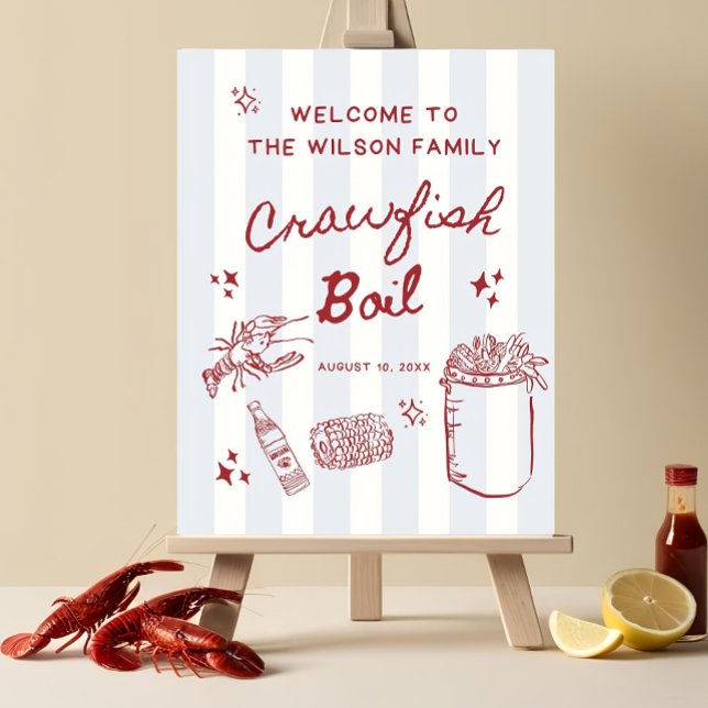 Editable Crawfish Boil Party Welcome Sign, Seafood Foam Board (Creator Uploaded)