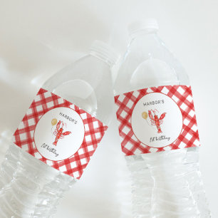 Editable Crawfish Water Bottle Labels