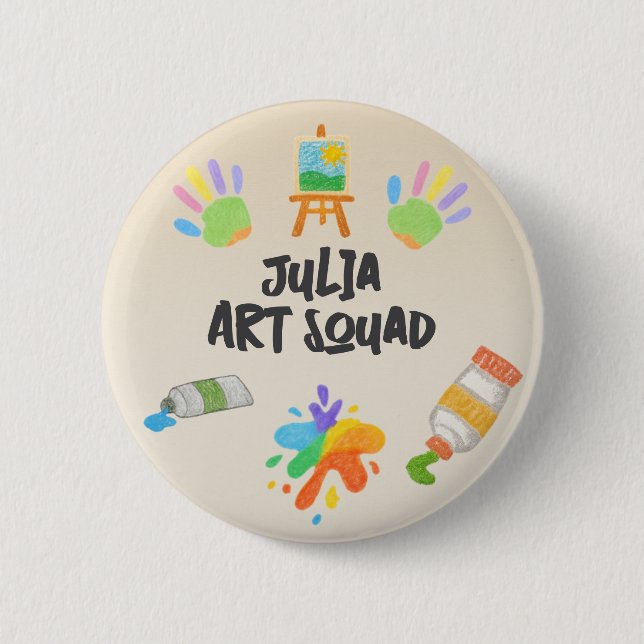 Editable Crayon Style – Artsy Paint & Palette Button (Front)