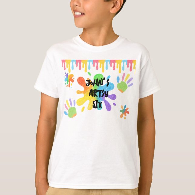 Editable Crayon Style – Artsy Paint & Palette Part T-Shirt (Front)