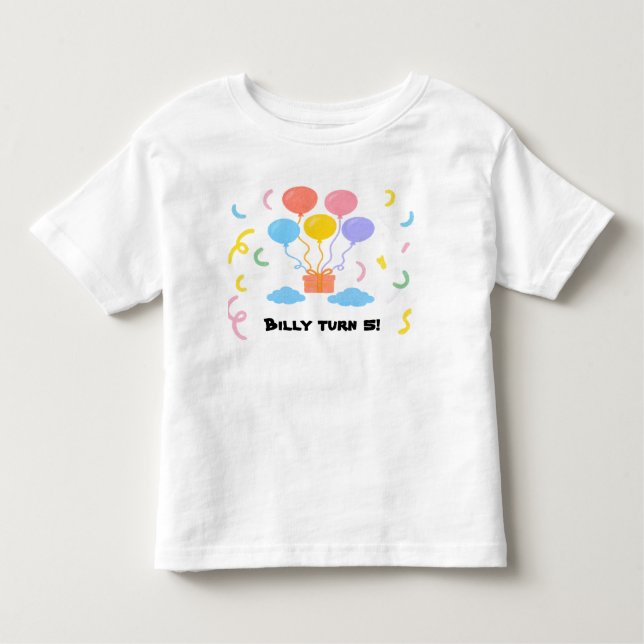 Editable Crayon Style – Balloon Bash Toddler T-shirt (Front)