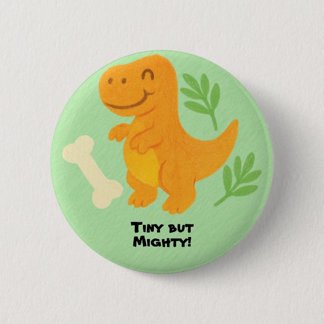 Editable Crayon Style – Dinosaur Roarsome Button (Front)