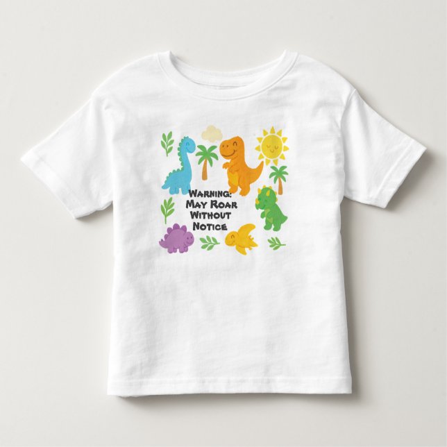 Editable Crayon Style – Dinosaur Roarsome Toddler T-shirt (Front)