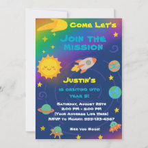 Editable Crayon Style – Solar System Birthday