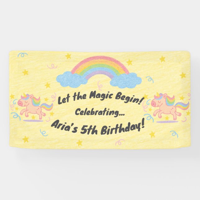 Editable Crayon Style – Unicorn Dream Sparkle Banner (Horizontal)