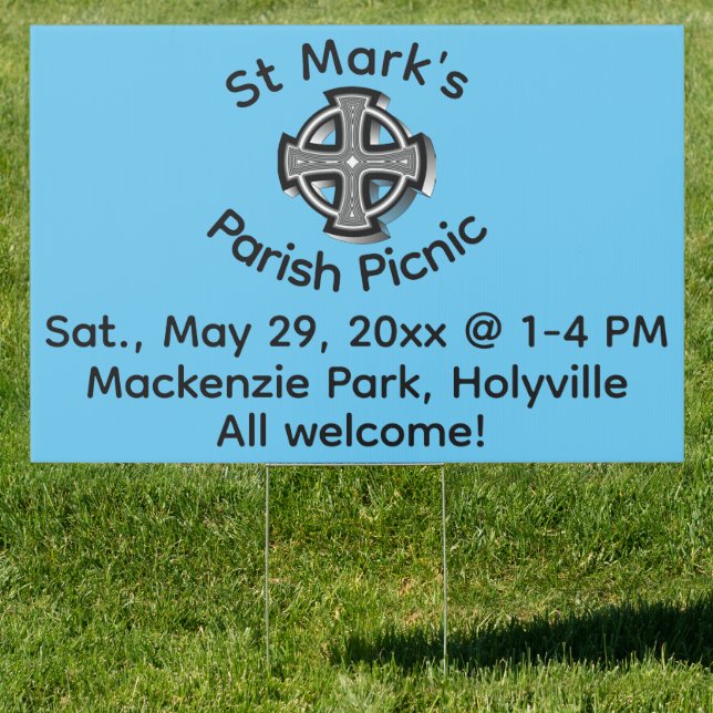 Editable Cross Church Picnic Sign (Insitu)
