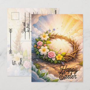 Editable Crown of Thorns Easter Postcard