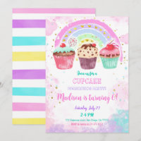 Editable Cupcake Birthday Invitation