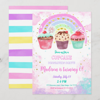 Editable Cupcake Birthday Invitation