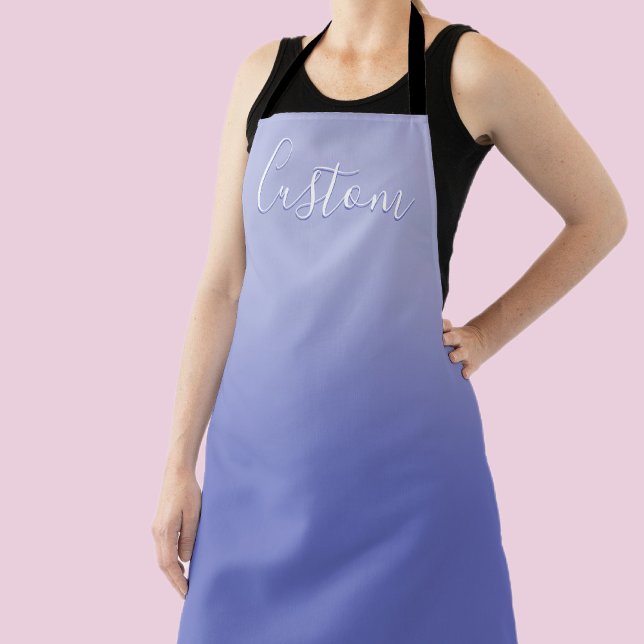 Editable Cursive Script | White & Purple Violet Apron (Creator Uploaded)