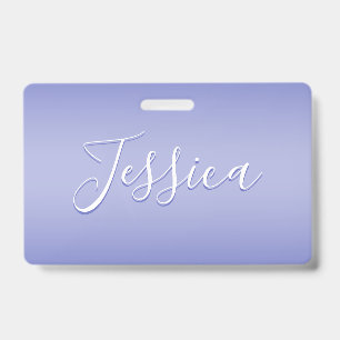 Editable Cursive Script   White & Purple Violet Badge