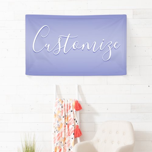 Editable Cursive Script  White  Purple Violet Banner