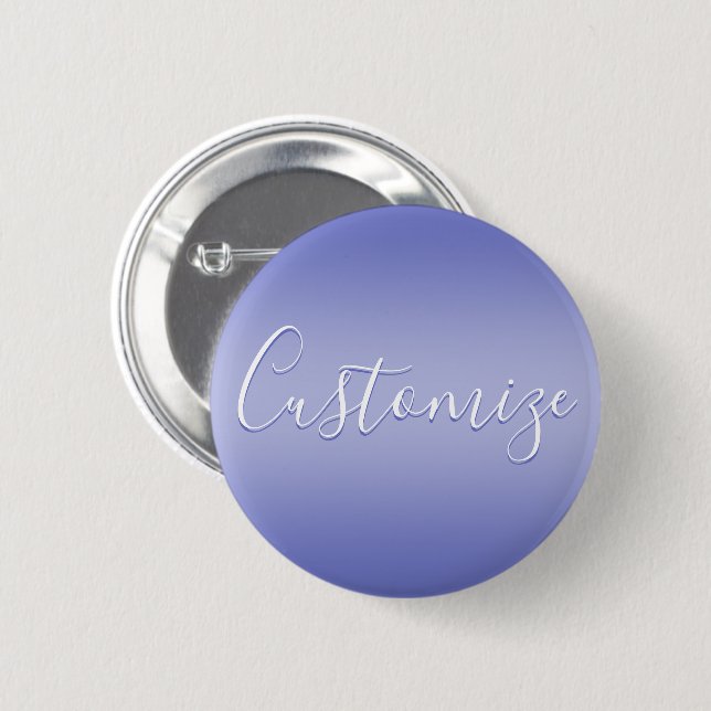 Editable Cursive Script | White & Purple Violet Button (Front & Back)