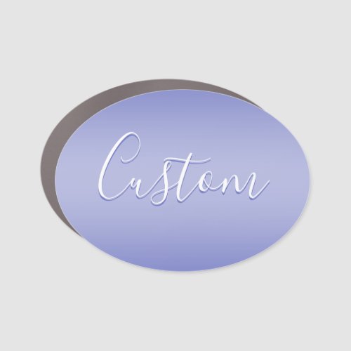 Editable Cursive Script  White  Purple Violet Car Magnet