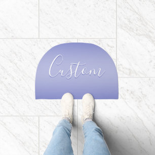 Editable Cursive Script   White & Purple Violet Doormat