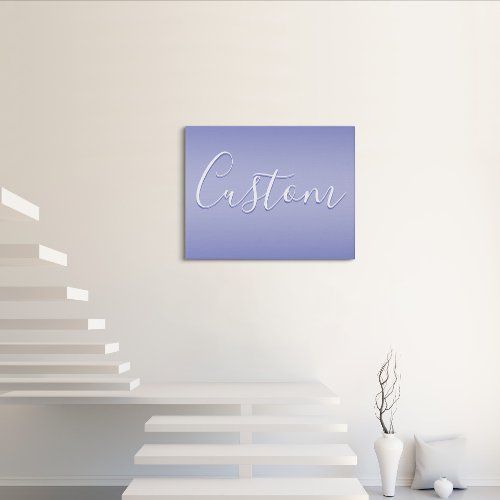 Editable Cursive Script  White  Purple Violet Faux Canvas Print