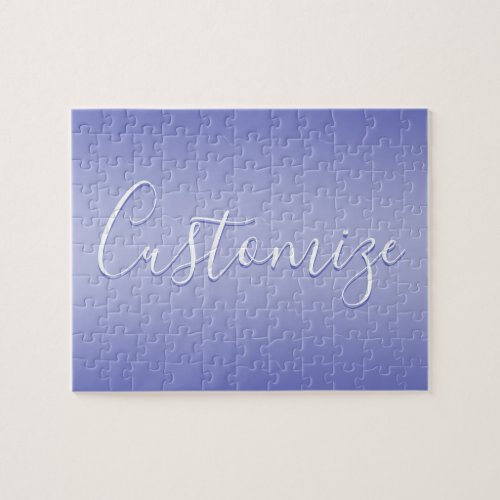 Editable Cursive Script  White  Purple Violet Jigsaw Puzzle