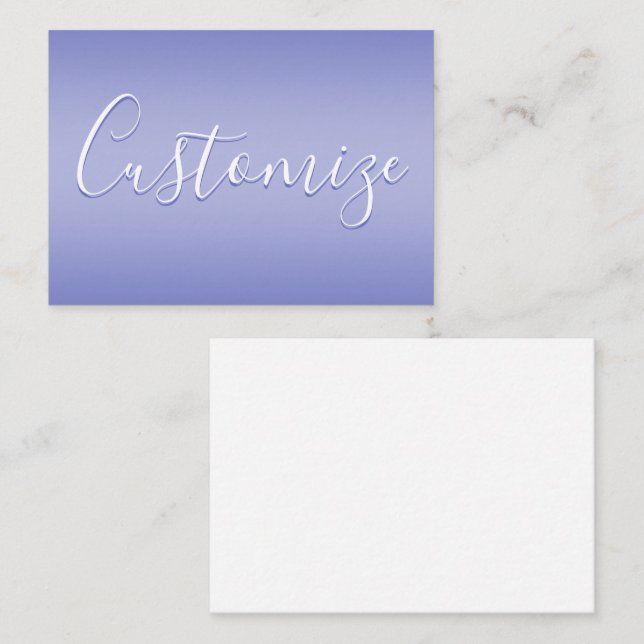 Editable Cursive Script | White & Purple Violet Note Card (Front/Back)