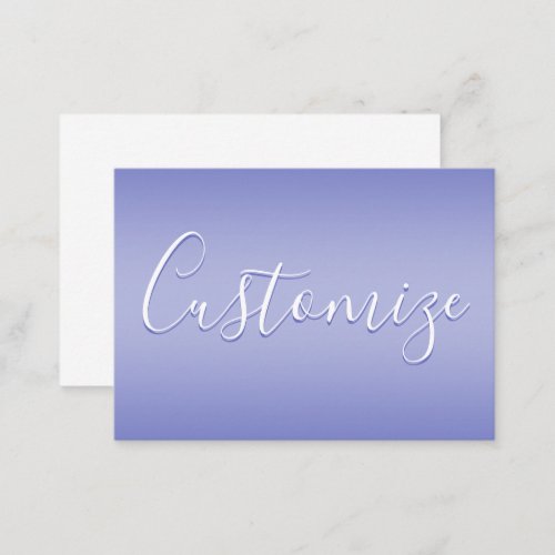 Editable Cursive Script  White  Purple Violet Note Card