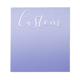 Editable Cursive Script White & Purple Violet Notepad