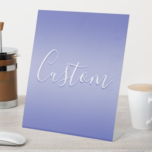 Editable Cursive Script  White  Purple Violet Pedestal Sign