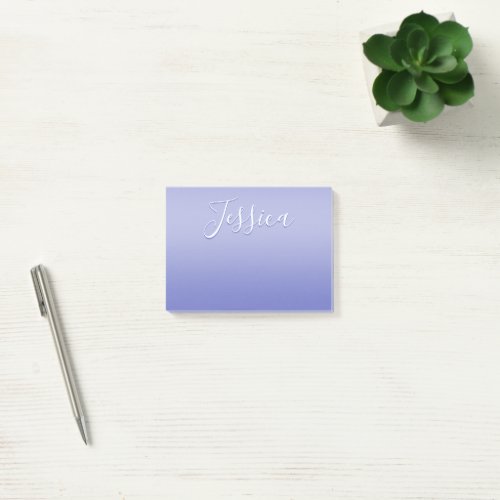 Editable Cursive Script  White  Purple Violet Post_it Notes