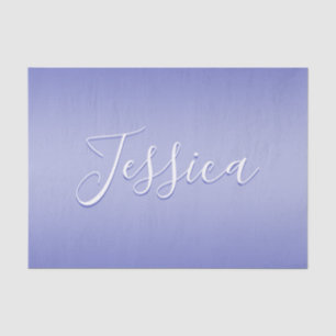 Editable Cursive Script   White & Purple Violet Tissue Paper