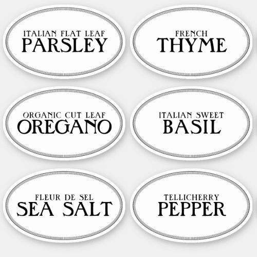 Editable Custom_Cut Oval Spice Labels with Border