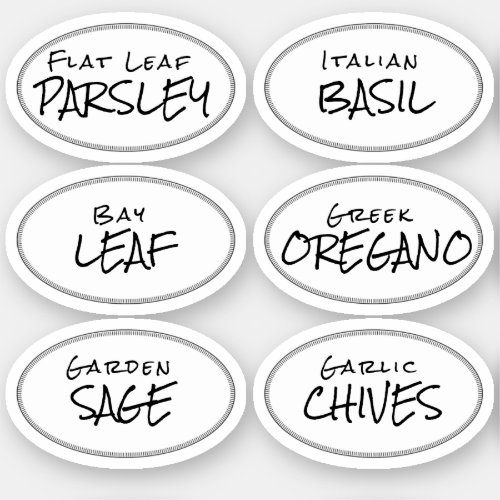 Editable Custom_Cut Oval Spice Labels with Border