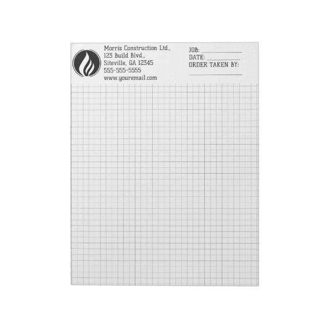 Editable Custom Grid Graph  Notepad (Rotated)