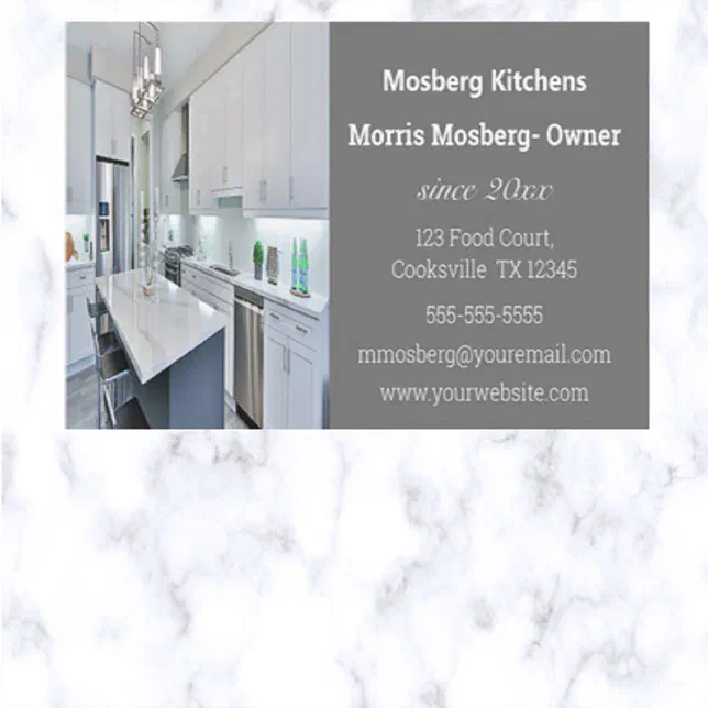 Editable Custom Kitchens Business Card | Zazzle