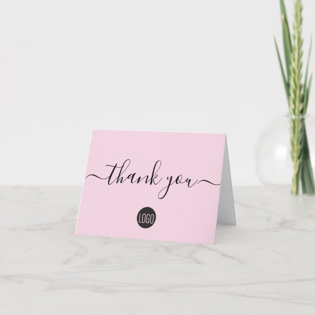 Editable Customer Appreciation business  Letterpress Thank You Card (Front)