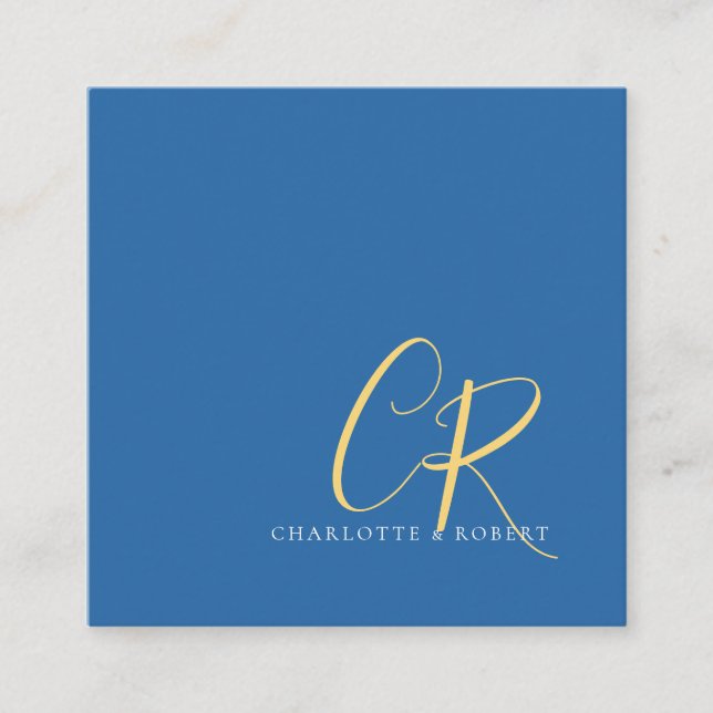 Editable Customizable Modern Minimalist Monogram Enclosure Card (Front)