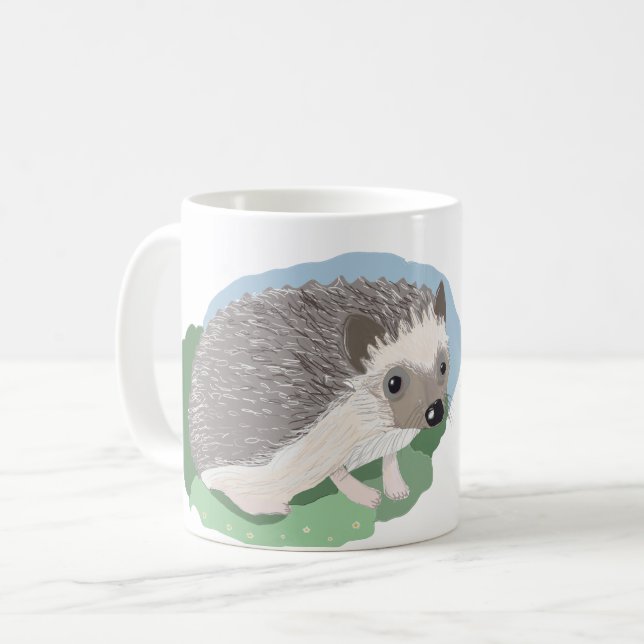editable cute baby Hedgehog Coffee Mug (Front Left)