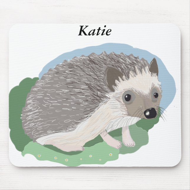 editable cute baby Hedgehog Mouse Pad (Front)