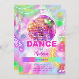 Editable Cute Dance Birthday Invitation