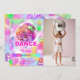 Editable Cute Dance Birthday Photo Invitation