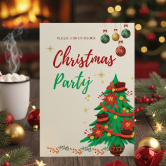 Editable Cute Illustrative Christmas Holiday Card