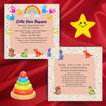 Editable Cute Rainbow Dino Preschool Card Design