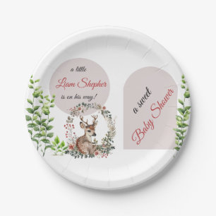 Editable Cute Woodland Baby Shower Plates