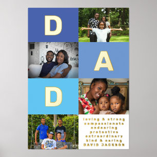 EDITABLE DAD COLOR BLOCKS MULTI Photo Foil Prints