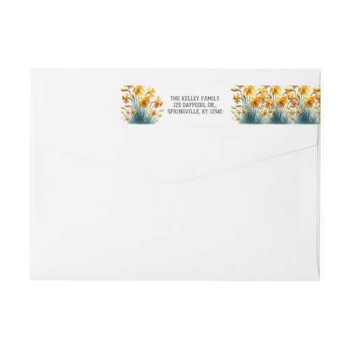 Editable Daffodils Easter Greetings Wrap Around Label