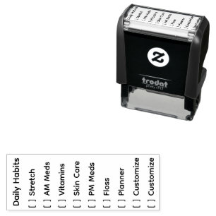 Editable Daily Habit Tracker Self-inking Stamp