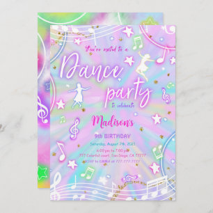 Editable Dance Birthday Invitation
